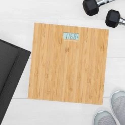 Bath Bliss Digital Glass Scale in Bamboo -Bathroom Accessories Sales bamboo bath bliss bathroom scales 10056 bamboo 76 1000