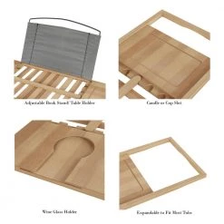 Lavish Home Bamboo Bath Caddy Tray with Extending Sides 8 Lavish Home Bamboo Bath Caddy Tray with Extending Sides -Bathroom Accessories Sales bamboo lavish home bathroom trays hw2400001 1f 1000