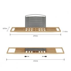 Lavish Home Bamboo Bath Caddy Tray with Extending Sides 7 Lavish Home Bamboo Bath Caddy Tray with Extending Sides -Bathroom Accessories Sales bamboo lavish home bathroom trays hw2400001 4f 1000