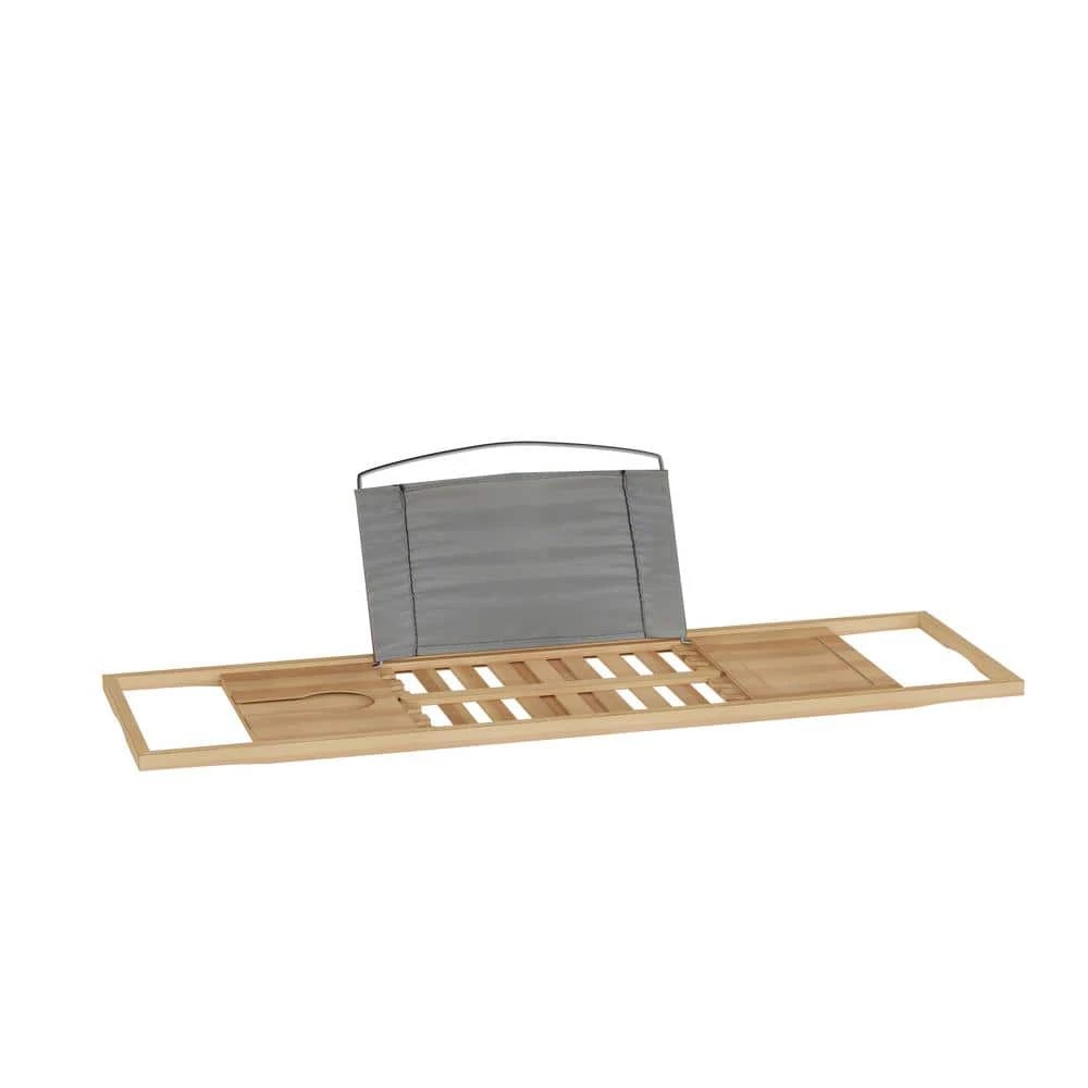 Lavish Home Bamboo Bath Caddy Tray with Extending Sides 1 Lavish Home Bamboo Bath Caddy Tray with Extending Sides