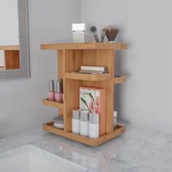 Lavish Home Rotating Bamboo Cosmetic Vanity Organizer 11 Lavish Home Rotating Bamboo Cosmetic Vanity Organizer -Bathroom Accessories Sales bamboo lavish home makeup organizers hw0500108 31 1000