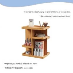 Lavish Home Rotating Bamboo Cosmetic Vanity Organizer 10 Lavish Home Rotating Bamboo Cosmetic Vanity Organizer -Bathroom Accessories Sales bamboo lavish home makeup organizers hw0500108 44 1000