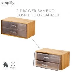 Simplify 2 Tier Cosmetic and Jewelry Chest in Bamboo -Bathroom Accessories Sales bamboo simplify makeup organizers 23304 4f 1000