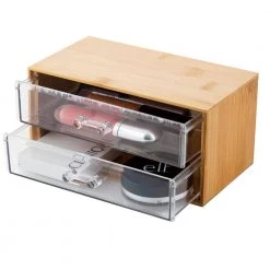 Simplify 2 Tier Cosmetic and Jewelry Chest in Bamboo -Bathroom Accessories Sales bamboo simplify makeup organizers 23304 fa 1000