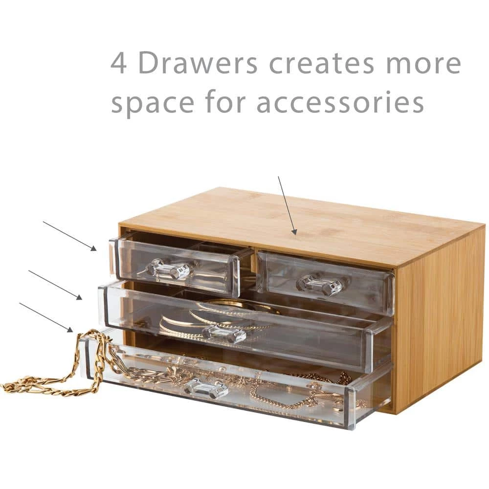 Simplify 3-Tier Cosmetic and Jewelry Chest in Bamboo 4 Simplify 3-Tier Cosmetic and Jewelry Chest in Bamboo - Image 4