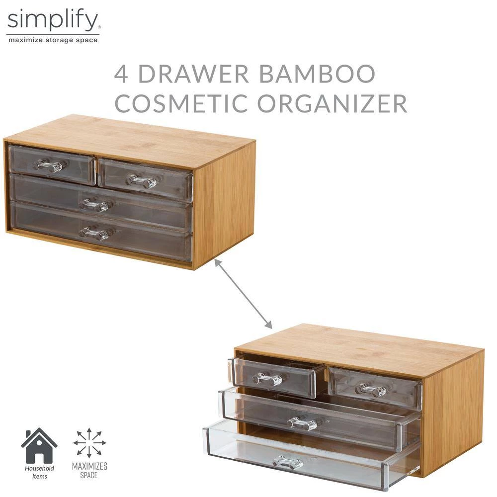 Simplify 3-Tier Cosmetic and Jewelry Chest in Bamboo 3 Simplify 3-Tier Cosmetic and Jewelry Chest in Bamboo - Image 3