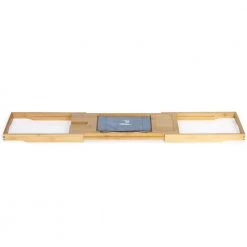 TOILETTREE Bamboo Bathtub Caddy with Extending Sides and Adjustable Book Holder -Bathroom Accessories Sales bamboo toilettree bathroom trays ttp btc 1 66 1000