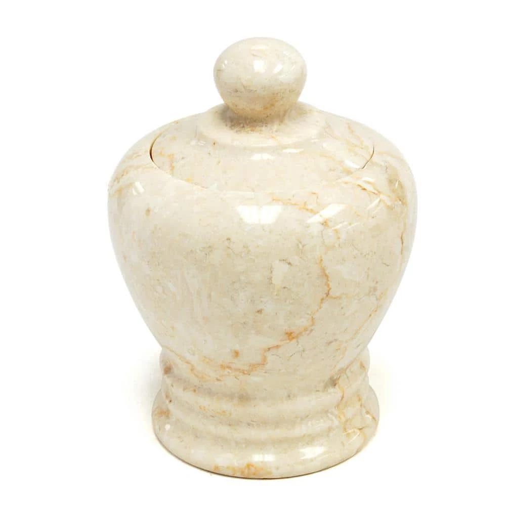 Creative Home Natural Champagne Marble Aladdin Collection Cotton Ball Holder, Swab Q-Tip Holder, Bathroom Storage Jar Canister 1 Creative Home Natural Champagne Marble Aladdin Collection Cotton Ball Holder, Swab Q-Tip Holder, Bathroom Storage Jar Canister