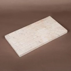 Creative Home Natural Champagne Marble Boulder Collection Guest Towel Organizer Tray Bathroom Countertop Organizer -Bathroom Accessories Sales beige creative home bathroom trays 32611 1f 1000