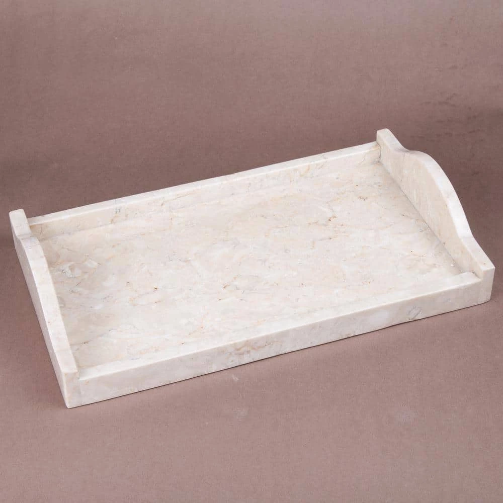 Creative Home Natural Champagne Marble Arch 7.4 in. x 12.6 in. x 2.6 in. Tray Vanity Towel Tray Bathroom Accessory Organizer in Beige 3 Creative Home Natural Champagne Marble Arch 7.4 in. x 12.6 in. x 2.6 in. Tray Vanity Towel Tray Bathroom Accessory Organizer in Beige - Image 3
