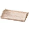 Creative Home Natural Champagne Marble Arch 7.4 in. x 12.6 in. x 2.6 in. Tray Vanity Towel Tray Bathroom Accessory Organizer in Beige