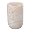 Creative Home Natural Champagne Marble Bullet Collection Tumbler, Toothbrush, Makeup Brush Holder in Beige Color