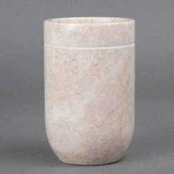 Creative Home Natural Champagne Marble Tumbler, Toothbrush Holder, Makeup Brush Organizer