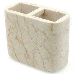 Creative Home Spa Natural Marble Toothbrush Holder in Champagne Color
