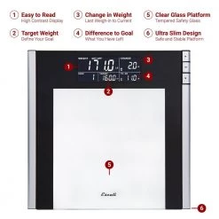 Escali Digital Track and Target Bathroom Scale 9 Escali Digital Track and Target Bathroom Scale -Bathroom Accessories Sales black and clear escali bathroom scales ustt200 fa 1000