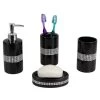 Unbranded 4-Piece Luxury Bath Accessory Set with Stunning Sequin Accents in Black