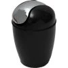 Unbranded 0.5 l/0.3 Gal. Mini Waste Basket for Bath or Kitchen Countertop with Chrome Lid in Black