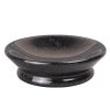Creative Home Natural Black Marble 5.1 in. Diam. Round Soap Dish, Bar Soap Tray Holder for Bathroom Countertop, Kitchen Sink