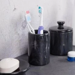 Creative Home Natural Marble SPA Collection Tumbler Toothbrush Holder Makeup Brush Organizer for Bathroom or Kitchen Countertop, Black 13 Creative Home Natural Marble SPA Collection Tumbler Toothbrush Holder Makeup Brush Organizer for Bathroom or Kitchen Countertop, Black -Bathroom Accessories Sales black creative home toothbrush holders 32445 31 1000