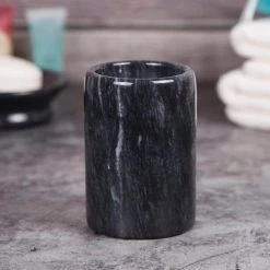 Creative Home Natural Marble SPA Collection Tumbler Toothbrush Holder Makeup Brush Organizer for Bathroom or Kitchen Countertop, Black 9 Creative Home Natural Marble SPA Collection Tumbler Toothbrush Holder Makeup Brush Organizer for Bathroom or Kitchen Countertop, Black -Bathroom Accessories Sales black creative home toothbrush holders 32445 4f 1000