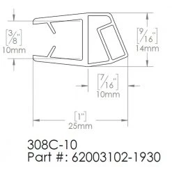 DreamLine 76 in. L Black Magnetic Strike Vinyl for 3/8 in. Glass Shower Door -Bathroom Accessories Sales black dreamline bathtub accessories 62003102 1930 40 1000