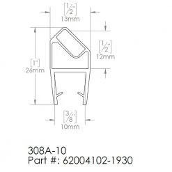 DreamLine 76 in. L Black Magnetic Strike Vinyl for 3/8 in. Glass Shower Door -Bathroom Accessories Sales black dreamline bathtub accessories 62004102 1930 40 1000