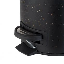 Elle Decor Speckled Design 3 l Step Bin with Lid Trash Can in Black -Bathroom Accessories Sales black elle decor bathroom trash cans el 44160 black 44 1000