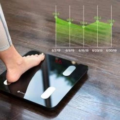 Etekcity Smart Fitness Scale with Resistance Bands in Black -Bathroom Accessories Sales black etekcity bathroom scales shhmbfecsus0018 4f 1000