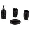 Home Basics Curves 4-Piece Bath Accessory Set in Black