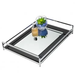 Home Details Vanity Tray with Black Mirror -Bathroom Accessories Sales black home details bathroom trays 26517 1f 1000