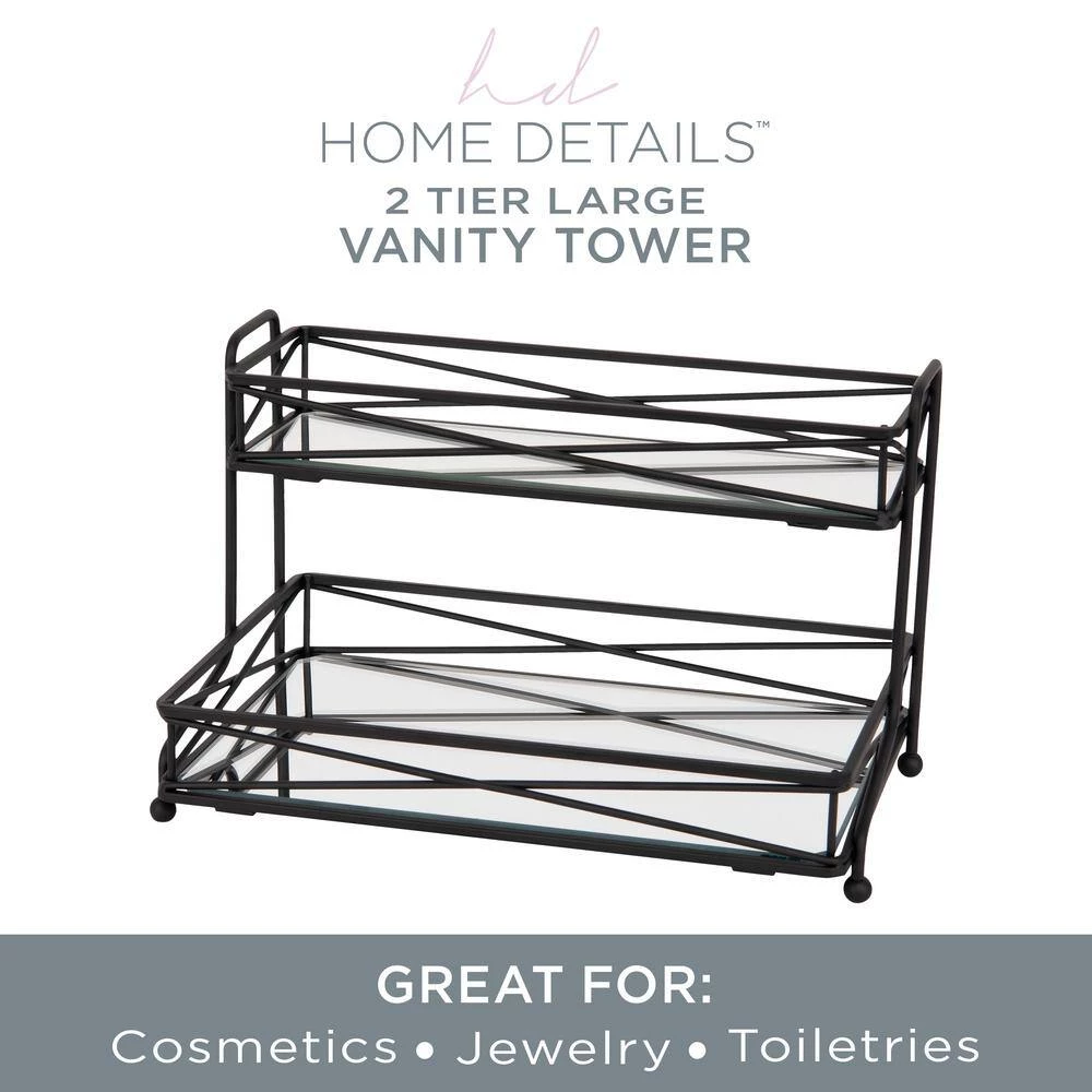 Home Details 2 Tier Vanity Tower in Matte Black 5 Home Details 2 Tier Vanity Tower in Matte Black - Image 5