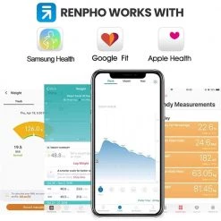 RENPHO Bluetooth Smart Body Scale with 13 metrics USB rechargeable, Black -Bathroom Accessories Sales black renpho bathroom scales pus es 28ml bk 44 1000