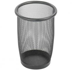 Safco 3 Qt. Black Round Mesh Trash Can