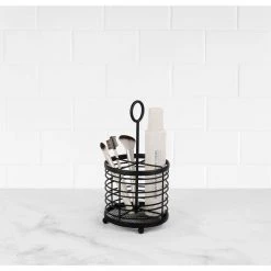 Spectrum Contempo 5.5 in. W x 5.5 in. D x 10.625 in. H Hair and Beauty Accessory Caddy in Black 11 Spectrum Contempo 5.5 in. W x 5.5 in. D x 10.625 in. H Hair and Beauty Accessory Caddy in Black -Bathroom Accessories Sales black spectrum hair tool organizers 957by10 31 1000