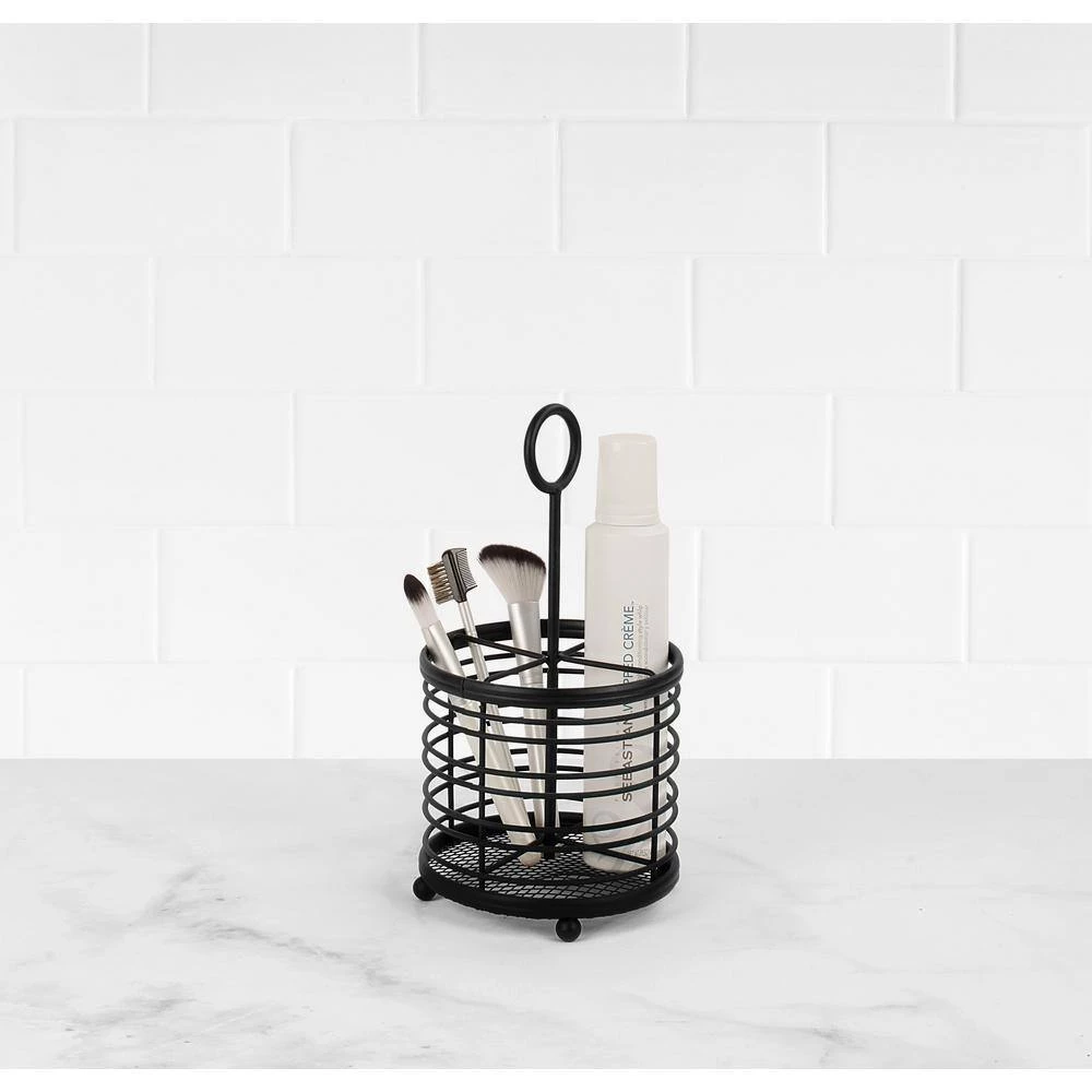 Spectrum Contempo 5.5 in. W x 5.5 in. D x 10.625 in. H Hair and Beauty Accessory Caddy in Black 6 Spectrum Contempo 5.5 in. W x 5.5 in. D x 10.625 in. H Hair and Beauty Accessory Caddy in Black - Image 6