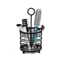 Spectrum Contempo 5.5 in. W x 5.5 in. D x 10.625 in. H Hair and Beauty Accessory Caddy in Black