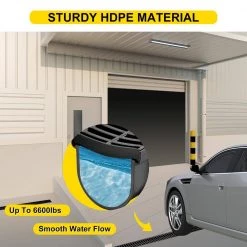 VEVOR Trench Drain System 39 in. L x 5.8 in. W x 5.2 in. D Channel Drain with Plastic Grate and End Cap Drainage Trench 3 Pack -Bathroom Accessories Sales black vevor bathtub accessories pslgm10010039v7b1v0 44 1000