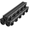 VEVOR Trench Drain System 39 in. L x 5.8 in. W x 5.2 in. D Channel Drain with Plastic Grate and End Cap Drainage Trench 3 Pack