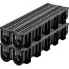 VEVOR Trench Drain Grate 39 in. L x 5.8 in. W x 7.5 in. D Drainage Trench with Plastic Grate and End Cap Channel Drain 4 Pack
