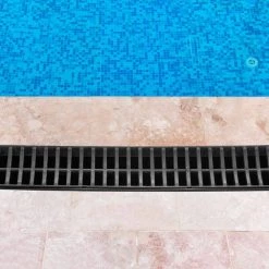 VEVOR Trench Drain System 39 in. L x 5.8 in. W x 3.1 in. D Drainage Trench with Plastic Grate and End Cap Channel Drain 4 Pack -Bathroom Accessories Sales black vevor bathtub accessories pslgm100454iurgnxv0 31 1000