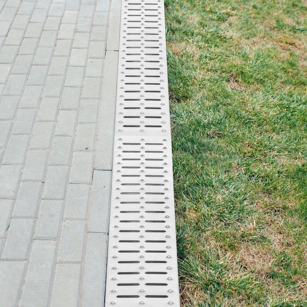 VEVOR Trench Drain System 39 in. L x 5.8 in. W x 3.1 in. D Drainage Trench with Metal Grate and End Cap Channel Drain 5 Pack 8 VEVOR Trench Drain System 39 in. L x 5.8 in. W x 3.1 in. D Drainage Trench with Metal Grate and End Cap Channel Drain 5 Pack - Image 8