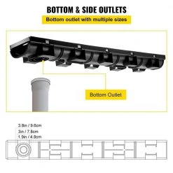 VEVOR Trench Drain System 39 in. L x 5.8 in. W x 3.1 in. D Drainage Trench with Metal Grate and End Cap Channel Drain 5 Pack 12 VEVOR Trench Drain System 39 in. L x 5.8 in. W x 3.1 in. D Drainage Trench with Metal Grate and End Cap Channel Drain 5 Pack -Bathroom Accessories Sales black vevor bathtub accessories psxgbm100455426szv0 44 1000