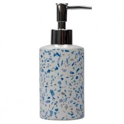 Home Basics Trendy Terrazzo 4-Piece Ceramic Bath Accessory Set in Blue 9 Home Basics Trendy Terrazzo 4-Piece Ceramic Bath Accessory Set in Blue -Bathroom Accessories Sales blue bathroom accessory sets hdc65630 4f 1000