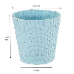 HOUSEHOLD ESSENTIALS Wicker Waste Basket in Blue Hyacinth 8 HOUSEHOLD ESSENTIALS Wicker Waste Basket in Blue Hyacinth -Bathroom Accessories Sales blue household essentials bathroom trash cans ml 6636 4f 1000