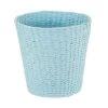 HOUSEHOLD ESSENTIALS Wicker Waste Basket in Blue Hyacinth