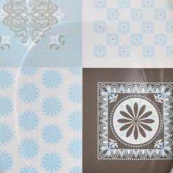 Unbranded 4.5 l/1.2 Gal. Faience Printed Waste Basket Floor Trash Can -Bathroom Accessories Sales blue taupe bathroom trash cans 6500497 1f 1000