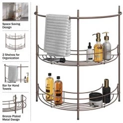 Lavish Home Pedestal Under Sink 2 Shelves Bathroom Organizer in Bronze 14 Lavish Home Pedestal Under Sink 2 Shelves Bathroom Organizer in Bronze -Bathroom Accessories Sales bronze lavish home makeup organizers 83 150 bronze 76 1000