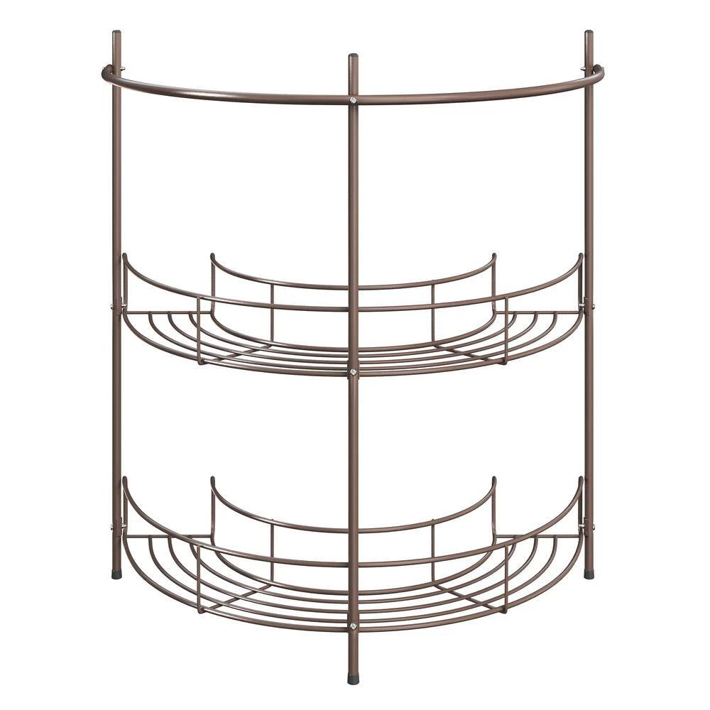 Lavish Home Pedestal Under Sink 2 Shelves Bathroom Organizer in Bronze 2 Lavish Home Pedestal Under Sink 2 Shelves Bathroom Organizer in Bronze - Image 2