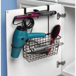 Spectrum Grid 14 in. W x 7.625 in. D x 14.5 in. H Over the Cabinet Wide Styling Center in Bronze 13 Spectrum Grid 14 in. W x 7.625 in. D x 14.5 in. H Over the Cabinet Wide Styling Center in Bronze -Bathroom Accessories Sales bronze spectrum hair tool organizers 88924 31 1000