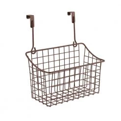 Spectrum Grid 10.125 in. W x 6.625 in. D x 11.25 in. H Over the Cabinet Medium Basket in Bronze